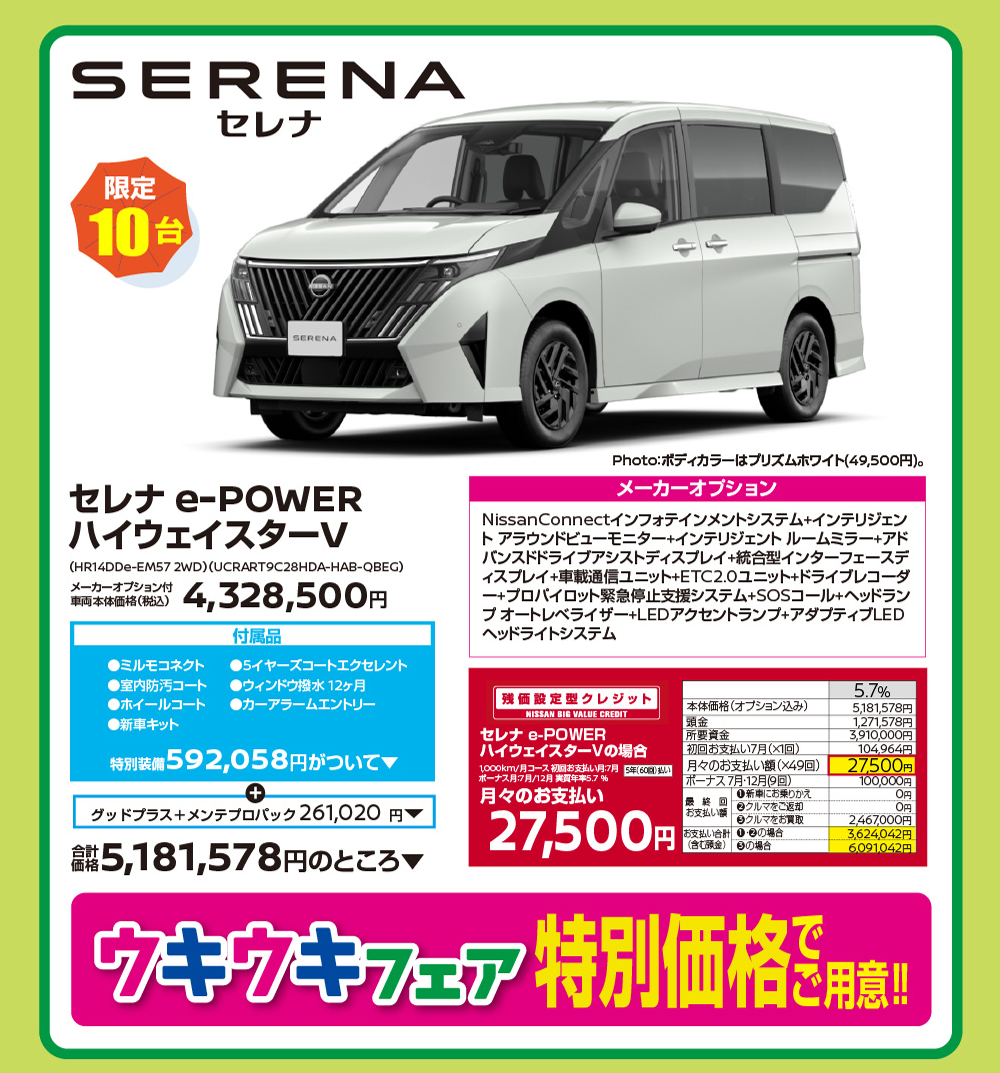 セレナ 限定10台