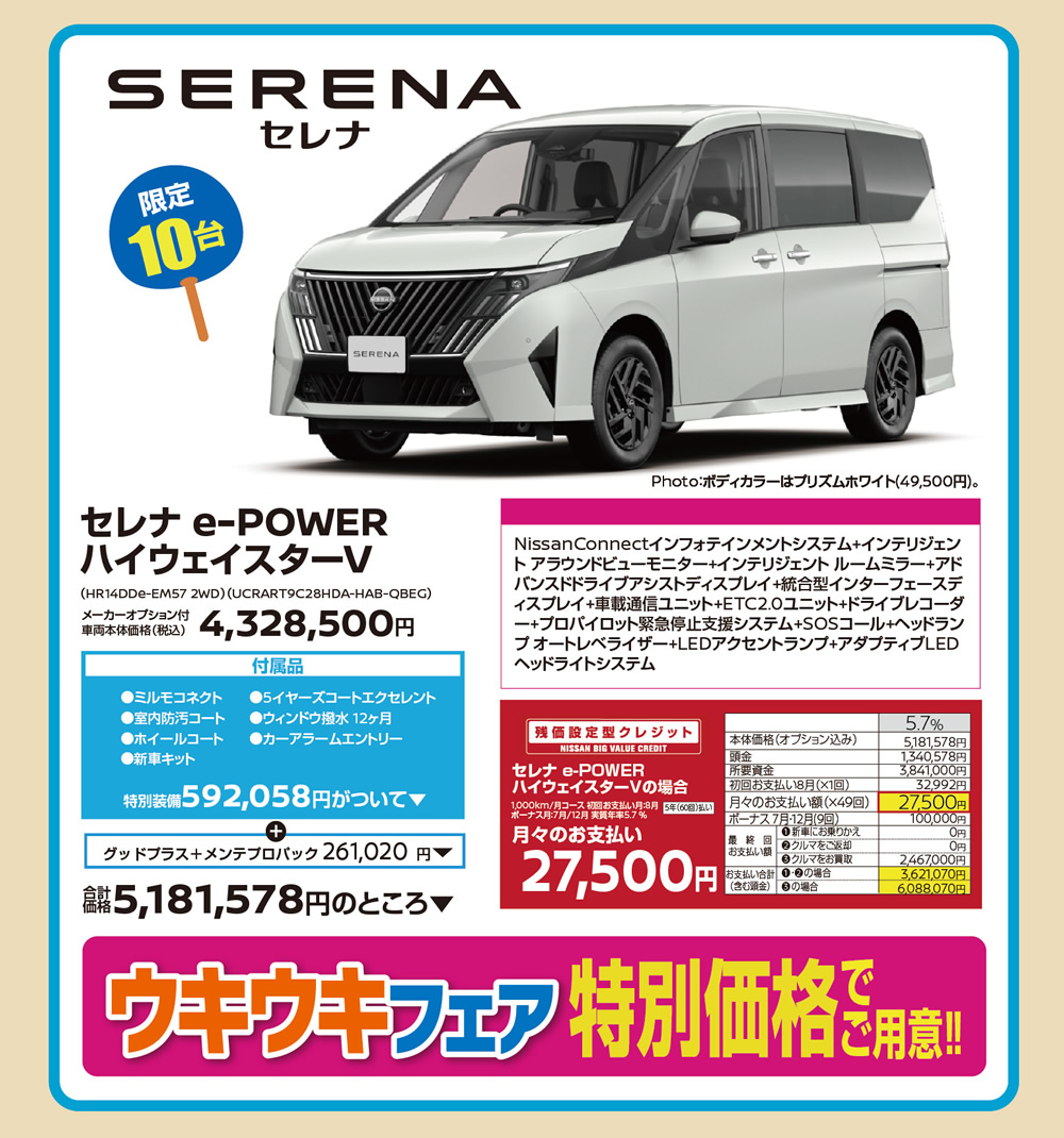 セレナ 限定10台